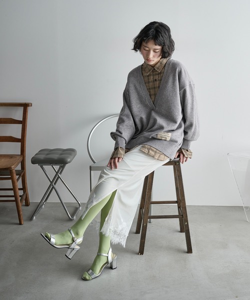 THE YOn（ザヨン）の「レースヘムベロアナロースカート（スカート・レディース・オフホワイト/イエロー/モカ・FREE）」の22枚目の写真