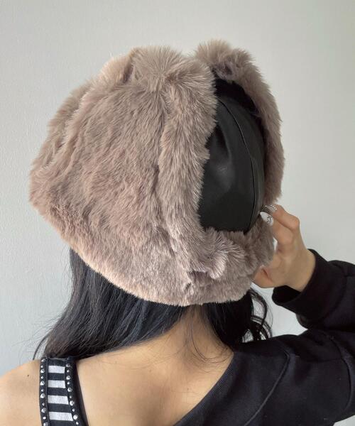 WEGO(ウィゴー)の「WEGO/ヴィンテージPUフライトキャップ(キャップ・レディース・ブラック/ブラウン・FREE)」の7枚目の写真