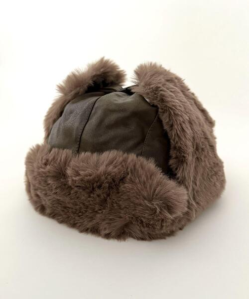 WEGO(ウィゴー)の「WEGO/ヴィンテージPUフライトキャップ(キャップ・レディース・ブラック/ブラウン・FREE)」の8枚目の写真