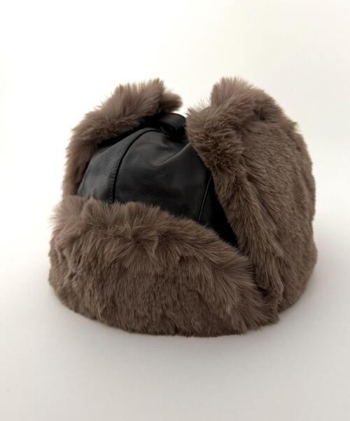 WEGO(ウィゴー)の「WEGO/ヴィンテージPUフライトキャップ(キャップ・レディース・ブラック/ブラウン・FREE)」の9枚目の写真