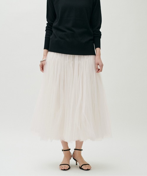 LARUTA(ラルータ)の「【LARUTA】ダブルマチボリュームチュールスカート(スカート・レディース・オフホワイト/チャコールグレー/ピンク系その他/グレイッシュベージュ・FREE)」の5枚目の写真
