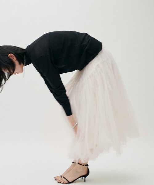 LARUTA(ラルータ)の「【LARUTA】ダブルマチボリュームチュールスカート(スカート・レディース・オフホワイト/チャコールグレー/ピンク系その他/グレイッシュベージュ・FREE)」の9枚目の写真