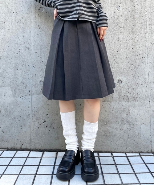 3.3 Field Trip (3.3フィールドトリップ)の「3.3 Field Trip/ウールライクミディスカート(スカート・レディース・チャコール/グレー・SMALL/MEDIUM)」の1枚目の写真