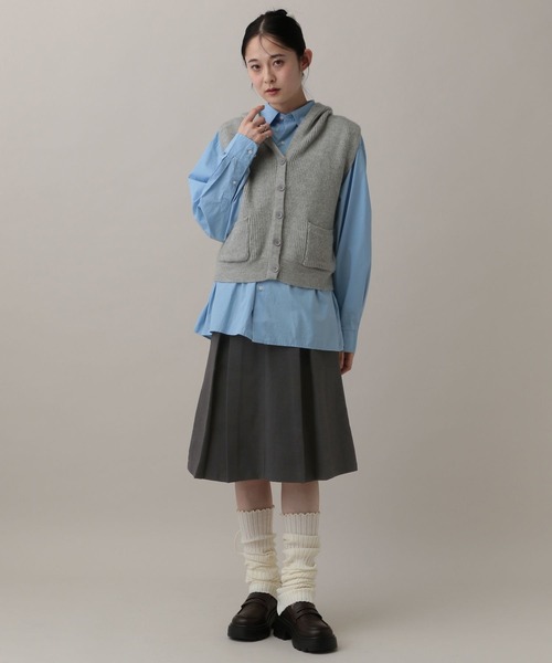 3.3 Field Trip (3.3フィールドトリップ)の「3.3 Field Trip/ウールライクミディスカート(スカート・レディース・チャコール/グレー・SMALL/MEDIUM)」の5枚目の写真