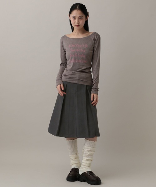 3.3 Field Trip (3.3フィールドトリップ)の「3.3 Field Trip/ウールライクミディスカート(スカート・レディース・チャコール/グレー・SMALL/MEDIUM)」の6枚目の写真