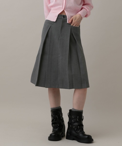 3.3 Field Trip (3.3フィールドトリップ)の「3.3 Field Trip/ウールライクミディスカート(スカート・レディース・チャコール/グレー・SMALL/MEDIUM)」の13枚目の写真