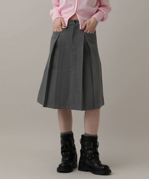 3.3 Field Trip (3.3フィールドトリップ)の「3.3 Field Trip/ウールライクミディスカート(スカート・レディース・チャコール/グレー・SMALL/MEDIUM)」の14枚目の写真