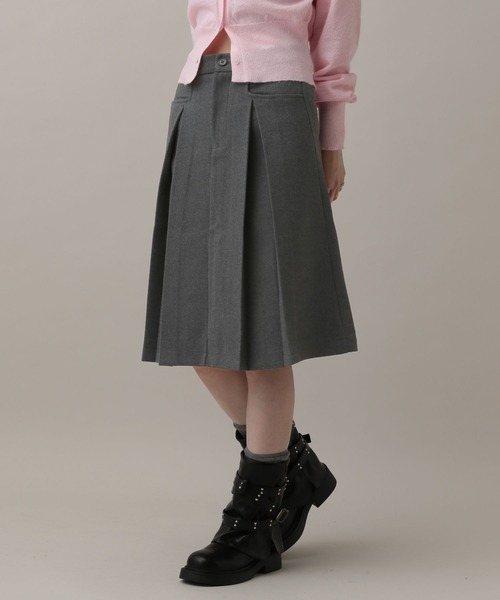 3.3 Field Trip （3.3フィールドトリップ）の「3.3 Field Trip／ウールライクミディスカート（スカート・レディース・グレー/チャコール・MEDIUM/SMALL）」の20枚目の写真