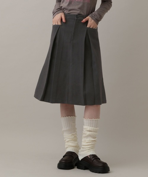 3.3 Field Trip （3.3フィールドトリップ）の「3.3 Field Trip／ウールライクミディスカート（スカート・レディース・グレー/チャコール・MEDIUM/SMALL）」の19枚目の写真