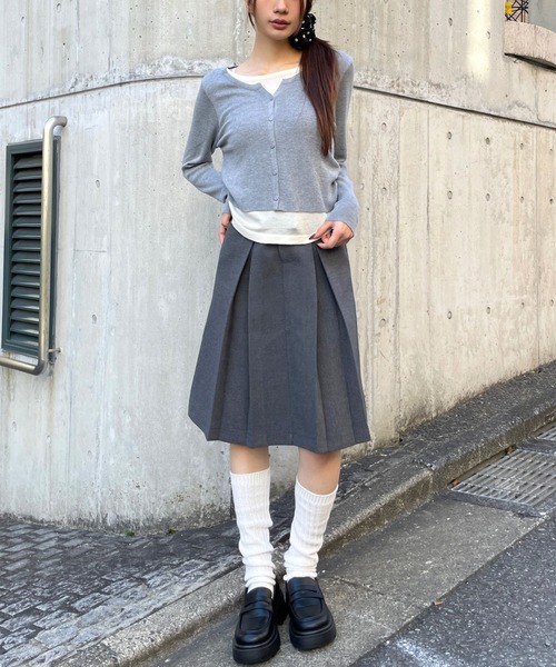 3.3 Field Trip （3.3フィールドトリップ）の「3.3 Field Trip／ウールライクミディスカート（スカート・レディース・グレー/チャコール・MEDIUM/SMALL）」の21枚目の写真
