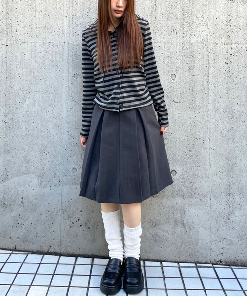 3.3 Field Trip （3.3フィールドトリップ）の「3.3 Field Trip／ウールライクミディスカート（スカート・レディース・グレー/チャコール・MEDIUM/SMALL）」の17枚目の写真