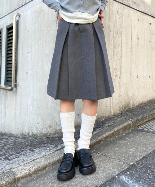 3.3 Field Trip （3.3フィールドトリップ）の「3.3 Field Trip／ウールライクミディスカート（スカート・レディース・グレー/チャコール・MEDIUM/SMALL）」の15枚目の写真