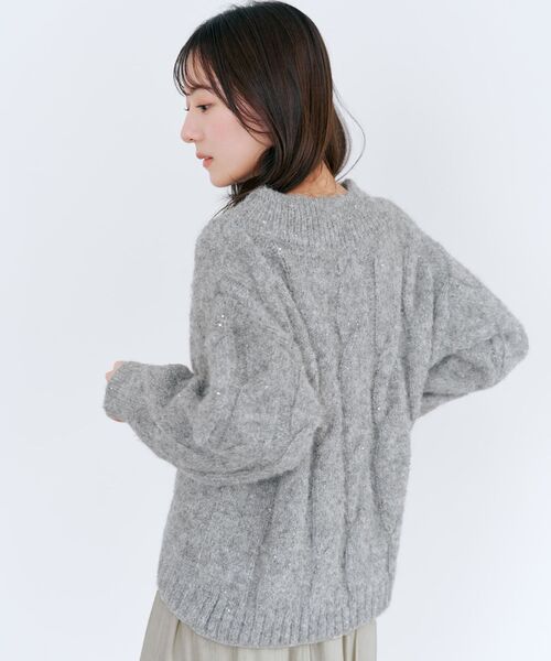 COHINA（コヒナ）の「スパンコールローゲージゆるニット 【低身長・小柄女性】（ニット/セーター・レディース・ベージュ/グレー/ブルー・ONE SIZE）」の12枚目の写真