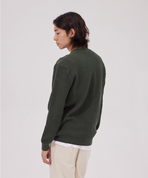 MAKEITTO(メイキット)の「デイリービスコースヘンリーネックニット_カーキ(ニット/セーター・メンズ・その他・X-LARGE/LARGE/MEDIUM)」の5枚目の写真