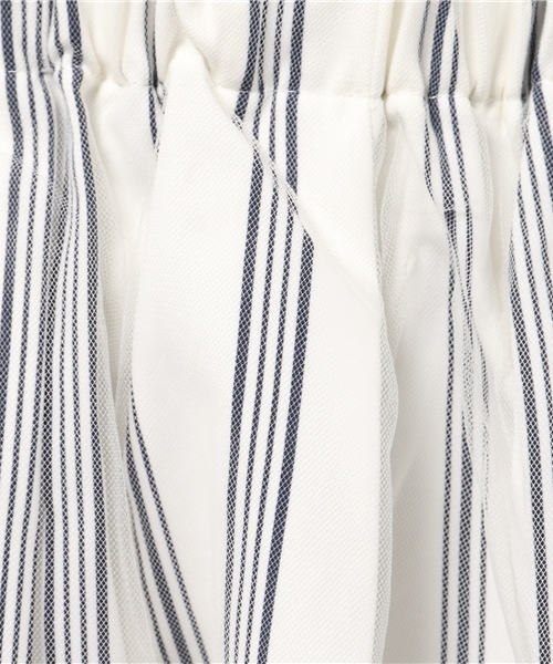 Every very nice claup（エブリィベリーナイスクラップ）の「チュール×ストライプｐｔＳＫ（スカート・レディース・オフホワイト/カーキ/ネイビー・FREE）」の4枚目の写真