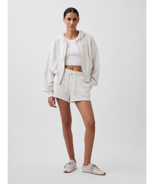 GAP(ギャップ)の「ヴィンテージソフト SAKURA フレンチテリー リラックスフィット スウェットショートパンツ(その他パンツ・レディース・ピンク/ホワイト・XS/S/M/L/XXS)」の3枚目の写真