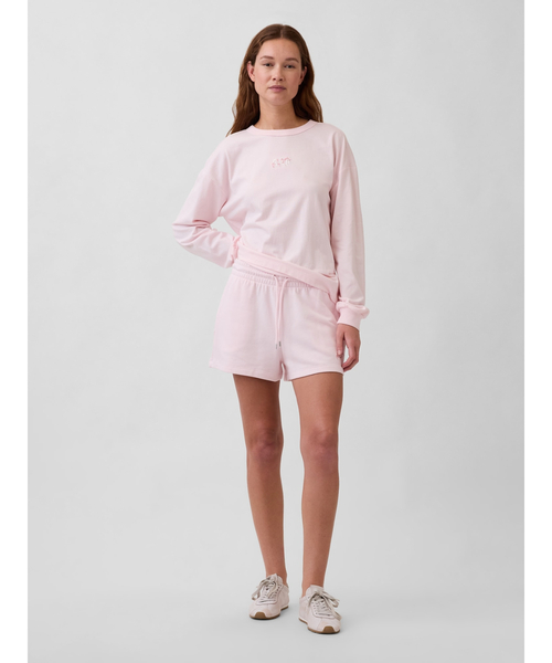 GAP(ギャップ)の「ヴィンテージソフト SAKURA フレンチテリー リラックスフィット スウェットショートパンツ(その他パンツ・レディース・ピンク/ホワイト・XS/S/M/L/XXS)」の4枚目の写真