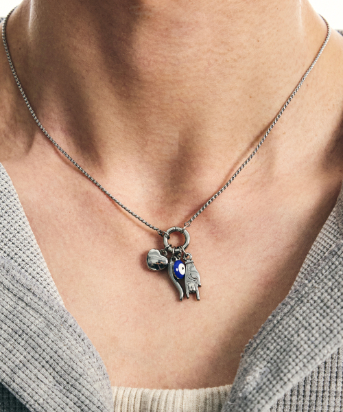 イーブルアイ ラッキーシンボルチャームネックレス シルバー