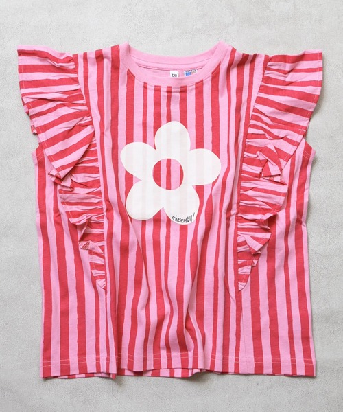 Life Support Products（ライフサポートプロダクツ）の「【COTTON from U.S.A】ラッフルＴシャツ（Tシャツ/カットソー・キッズ・ライトブルー/ホワイト系その他/レッド系その他/ピンク系その他・100/130/120/95/90/80/110/150/140）」の12枚目の写真