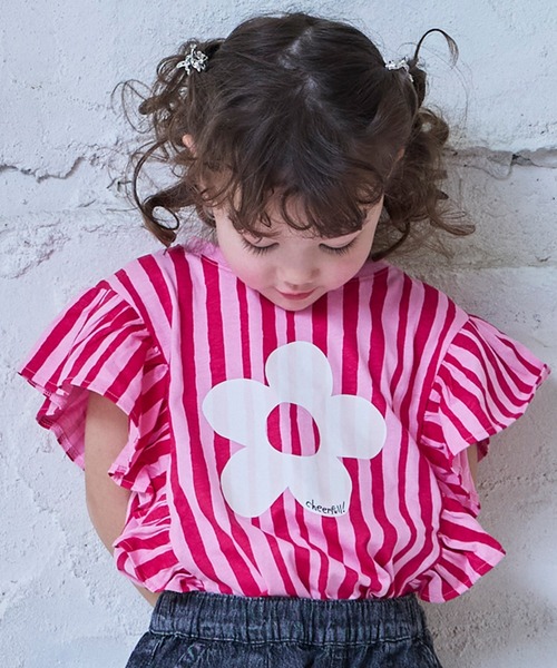 Life Support Products（ライフサポートプロダクツ）の「【COTTON from U.S.A】ラッフルＴシャツ（Tシャツ/カットソー・キッズ・ライトブルー/ホワイト系その他/レッド系その他/ピンク系その他・100/130/120/95/90/80/110/150/140）」の13枚目の写真