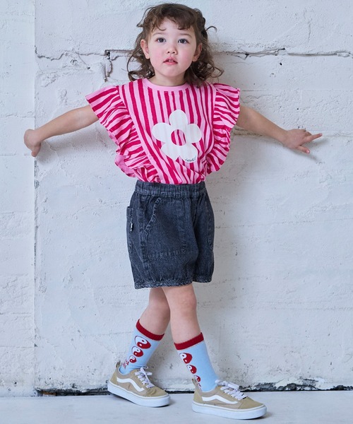 Life Support Products（ライフサポートプロダクツ）の「【COTTON from U.S.A】ラッフルＴシャツ（Tシャツ/カットソー・キッズ・ライトブルー/ホワイト系その他/レッド系その他/ピンク系その他・100/130/120/95/90/80/110/150/140）」の16枚目の写真