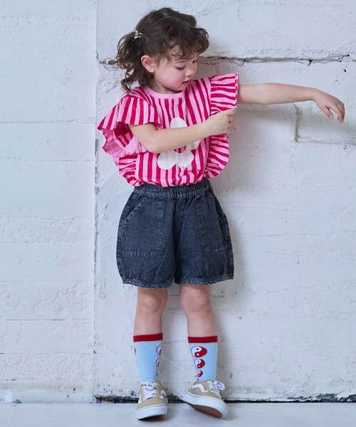 Life Support Products（ライフサポートプロダクツ）の「【COTTON from U.S.A】ラッフルＴシャツ（Tシャツ/カットソー・キッズ・ライトブルー/ホワイト系その他/レッド系その他/ピンク系その他・100/130/120/95/90/80/110/150/140）」の18枚目の写真