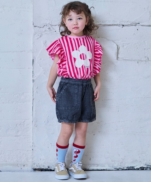 Life Support Products（ライフサポートプロダクツ）の「【COTTON from U.S.A】ラッフルＴシャツ（Tシャツ/カットソー・キッズ・ライトブルー/ホワイト系その他/レッド系その他/ピンク系その他・100/130/120/95/90/80/110/150/140）」の15枚目の写真