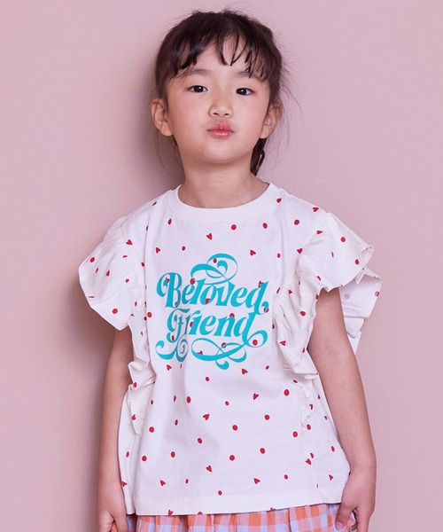 Life Support Products（ライフサポートプロダクツ）の「【COTTON from U.S.A】ラッフルＴシャツ（Tシャツ/カットソー・キッズ・ライトブルー/ホワイト系その他/レッド系その他/ピンク系その他・100/130/120/95/90/80/110/150/140）」の7枚目の写真