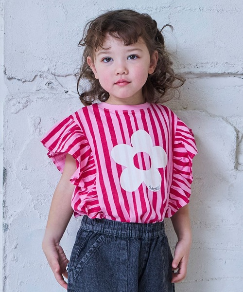 Life Support Products（ライフサポートプロダクツ）の「【COTTON from U.S.A】ラッフルＴシャツ（Tシャツ/カットソー・キッズ・ライトブルー/ホワイト系その他/レッド系その他/ピンク系その他・100/130/120/95/90/80/110/150/140）」の14枚目の写真