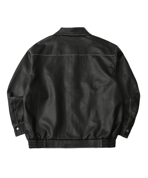 GOLDEN SNSHINE（ゴールデン サンシャイン）の「Vintage washed leather jumper_Black（ライダースジャケット・メンズ・その他・S/M/L）」の3枚目の写真