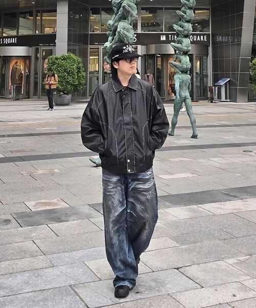 GOLDEN SNSHINE（ゴールデン サンシャイン）の「Vintage washed leather jumper_Black（ライダースジャケット・メンズ・その他・S/M/L）」の5枚目の写真