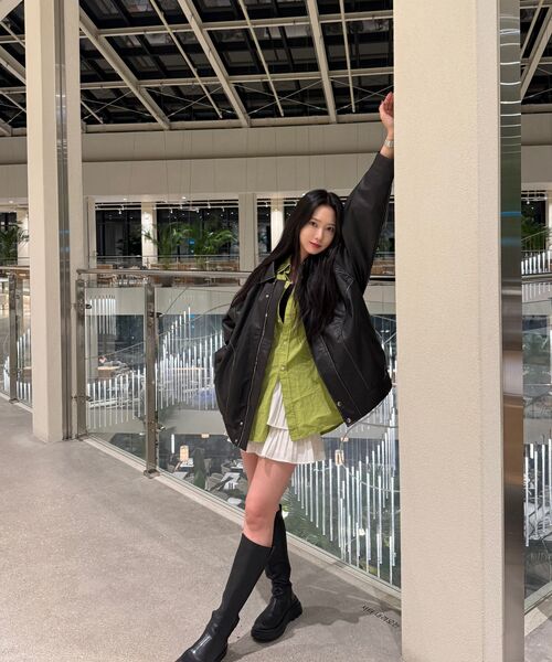 GOLDEN SNSHINE（ゴールデン サンシャイン）の「Vintage washed leather jumper_Black（ライダースジャケット・メンズ・その他・S/M/L）」の8枚目の写真