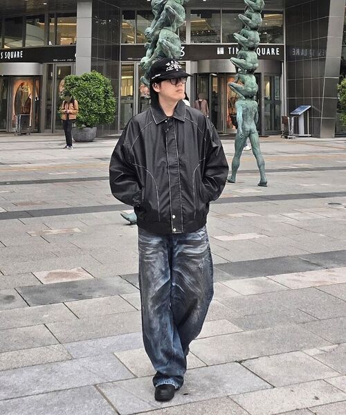 GOLDEN SNSHINE（ゴールデン サンシャイン）の「Vintage washed leather jumper_Black（ライダースジャケット・メンズ・その他・S/M/L）」の9枚目の写真