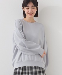 ソフトポンチ袖タック長袖トップス UVカット花粉リリース付