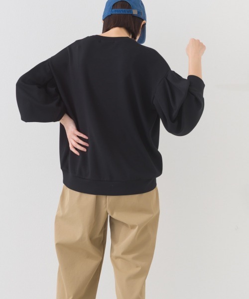 OMNES（オムネス）の「ソフトポンチ袖タック長袖トップス UVカット花粉リリース付（Tシャツ/カットソー・レディース・ブラック/ライトピンク/ベージュ/ライトグレー・FREE）」の7枚目の写真