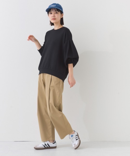 OMNES（オムネス）の「ソフトポンチ袖タック長袖トップス UVカット花粉リリース付（Tシャツ/カットソー・レディース・ブラック/ライトピンク/ベージュ/ライトグレー・FREE）」の8枚目の写真