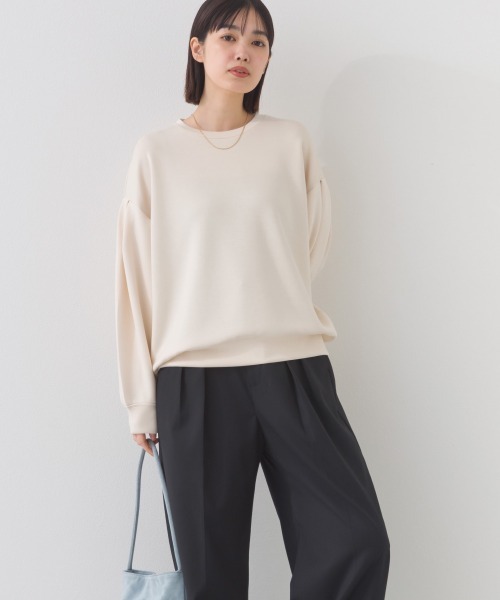 OMNES（オムネス）の「ソフトポンチ袖タック長袖トップス UVカット花粉リリース付（Tシャツ/カットソー・レディース・ブラック/ライトピンク/ベージュ/ライトグレー・FREE）」の15枚目の写真