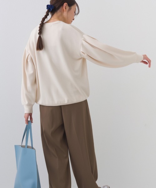 OMNES（オムネス）の「ソフトポンチ袖タック長袖トップス UVカット花粉リリース付（Tシャツ/カットソー・レディース・ブラック/ライトピンク/ベージュ/ライトグレー・FREE）」の17枚目の写真