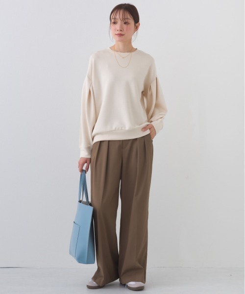 OMNES（オムネス）の「ソフトポンチ袖タック長袖トップス UVカット花粉リリース付（Tシャツ/カットソー・レディース・ブラック/ライトピンク/ベージュ/ライトグレー・FREE）」の18枚目の写真