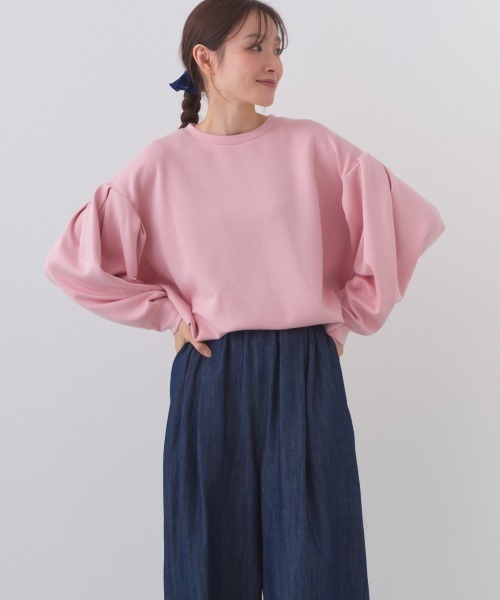 OMNES（オムネス）の「ソフトポンチ袖タック長袖トップス UVカット花粉リリース付（Tシャツ/カットソー・レディース・ブラック/ライトピンク/ベージュ/ライトグレー・FREE）」の20枚目の写真