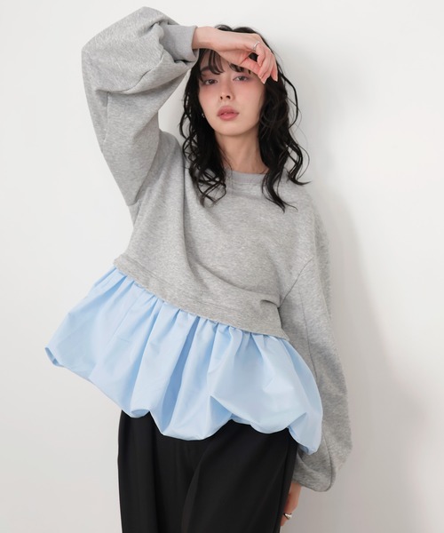 LIAN（リアン）の「バルーンペプラムスウェット（スウェット・レディース・ブラック/グレー/ホワイト系その他・FREE）」の3枚目の写真