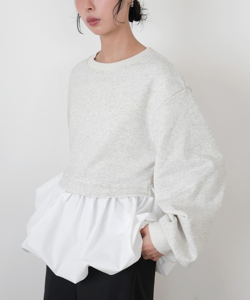 LIAN（リアン）の「バルーンペプラムスウェット（スウェット・レディース・ブラック/グレー/ホワイト系その他・FREE）」の4枚目の写真