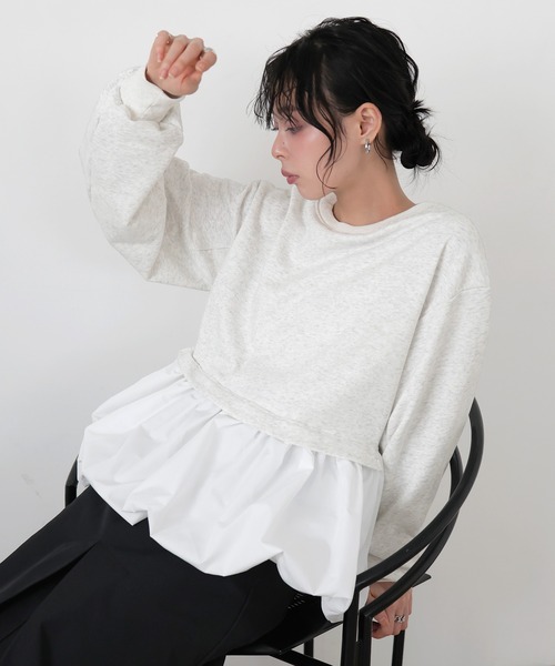 LIAN（リアン）の「バルーンペプラムスウェット（スウェット・レディース・ブラック/グレー/ホワイト系その他・FREE）」の5枚目の写真