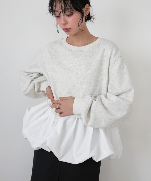 LIAN（リアン）の「バルーンペプラムスウェット（スウェット・レディース・ブラック/グレー/ホワイト系その他・FREE）」の6枚目の写真