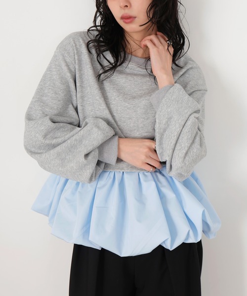 LIAN（リアン）の「バルーンペプラムスウェット（スウェット・レディース・ブラック/グレー/ホワイト系その他・FREE）」の11枚目の写真