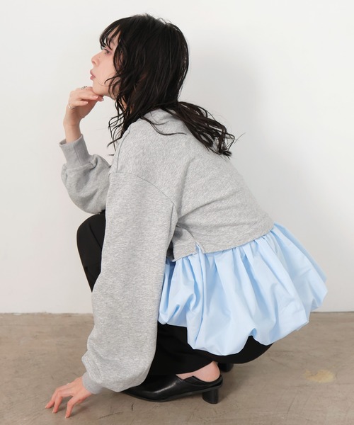 LIAN（リアン）の「バルーンペプラムスウェット（スウェット・レディース・ブラック/グレー/ホワイト系その他・FREE）」の13枚目の写真