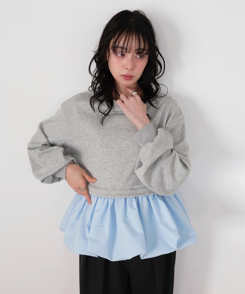 LIAN（リアン）の「バルーンペプラムスウェット（スウェット・レディース・ブラック/グレー/ホワイト系その他・FREE）」の15枚目の写真