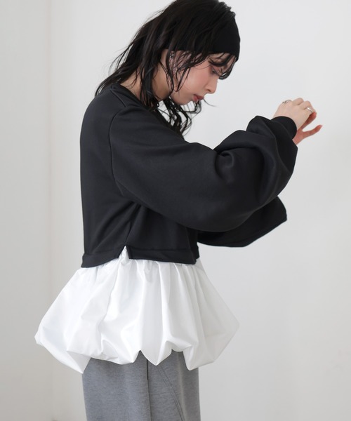 LIAN（リアン）の「バルーンペプラムスウェット（スウェット・レディース・ブラック/グレー/ホワイト系その他・FREE）」の18枚目の写真