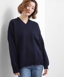 grove | ラフさときれいめを両立する、大人のスウェットライクVネックニット(ニット/セーター)