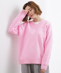 grove | ラフさときれいめを両立する、大人のスウェットライクVネックニット(ニット/セーター)